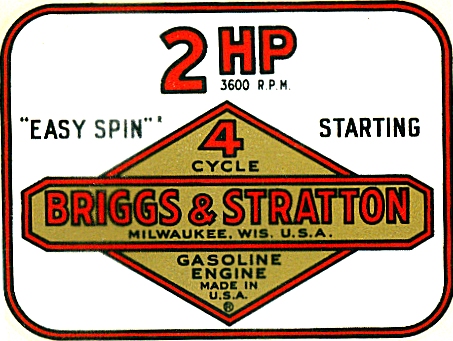Briggs & Stratton 3.5 hp 1986-91 Black Shroud Labels Decals set of 4 