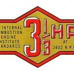3-1/3 HP Gasoline Engine Decal 1950-59
