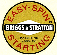 Briggs & Stratton 2-hp banner decal 50's; 59-2 