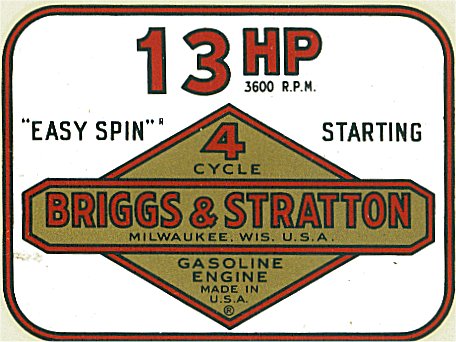 Briggs & Stratton BASCO Antique Engine Radio decal Red And Metallic Gold Set 2 