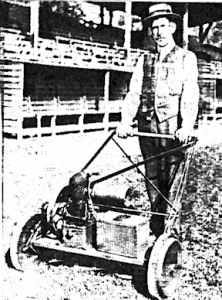 1917 — Power mowers of this type were becoming popular. This one came equipped complete with toolbox.