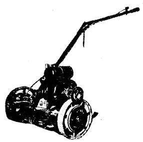 1934 — The 1934 "Lawn-Boy" was manufactured by Evinrude. Self-propelled chain-and-drive-reel Type